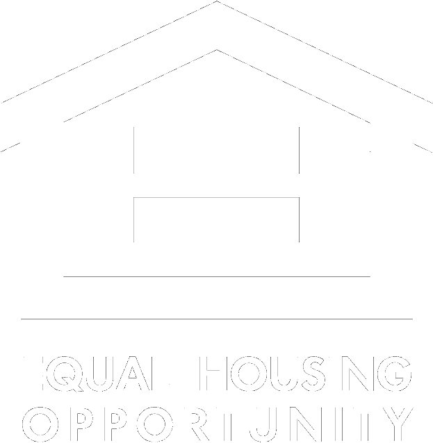 The logo for equal housing opportunity is a drawing of a house.